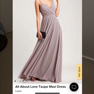 Lulus All About Love Dress taupe mauve